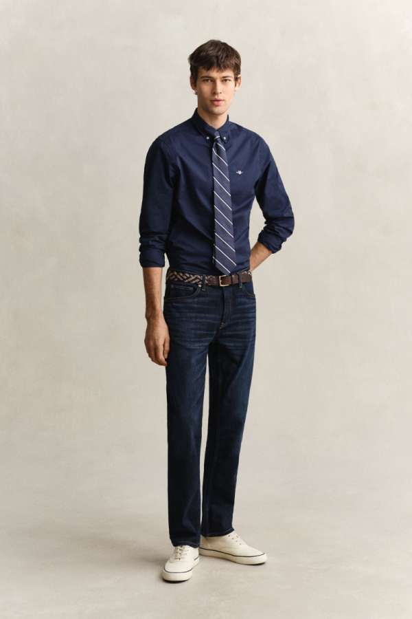 FARMER GANT REG JEANS DARK BLUE BROKEN IN