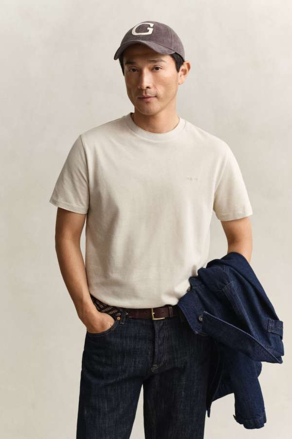 PÓLÓ GANT 2 TONE PIQUE  THIRT OAT BEIGE