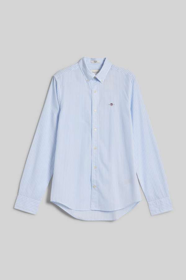 ING GANT LIM CLAIC POPLIN TRIPE HIRT LIGHT BLUE