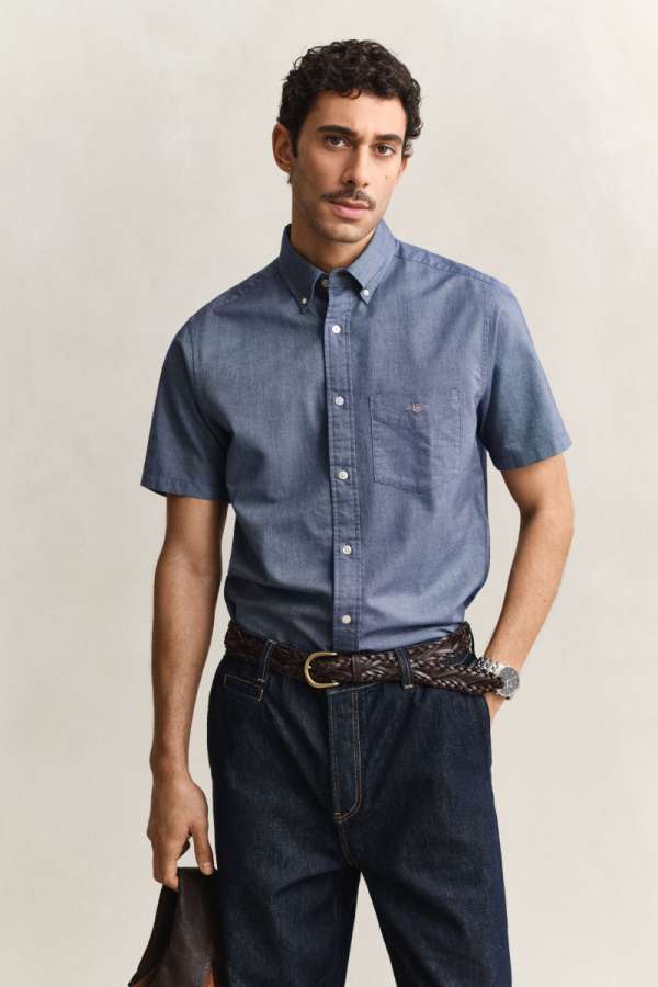 ING GANT REG CLASSIC OXFORD SS SHIRT PERSIAN BLUE