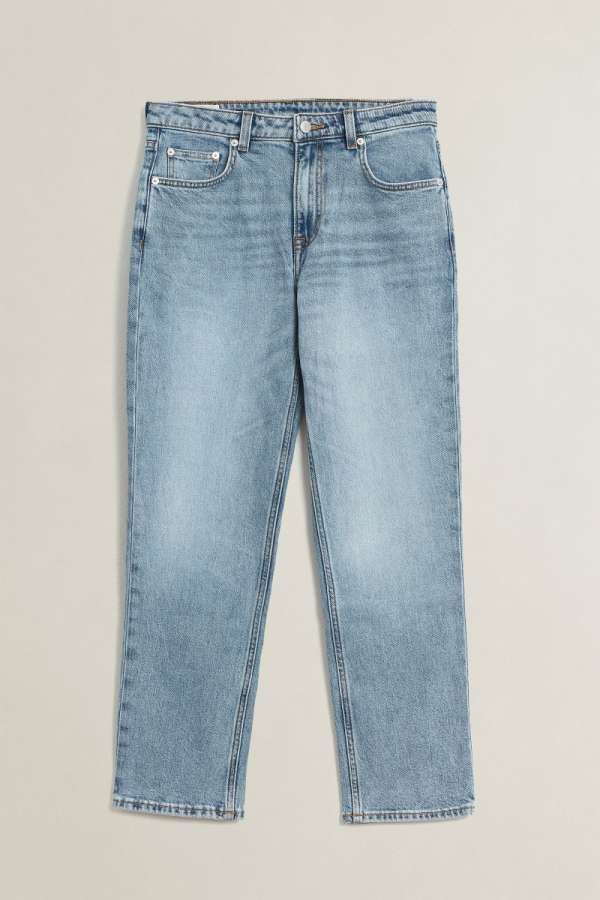 FARMER GANT CROPPED STRAIGHT STRETCH JEANS LIGHT BLUE WORN IN