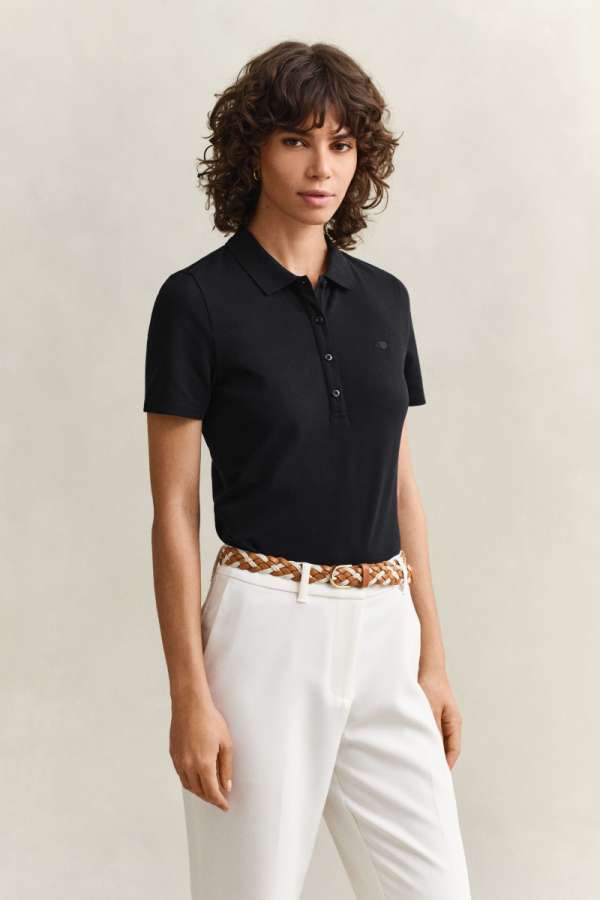 PÓLÓ GANT SLIM SHIELD SS PIQUE POLO BLACK
