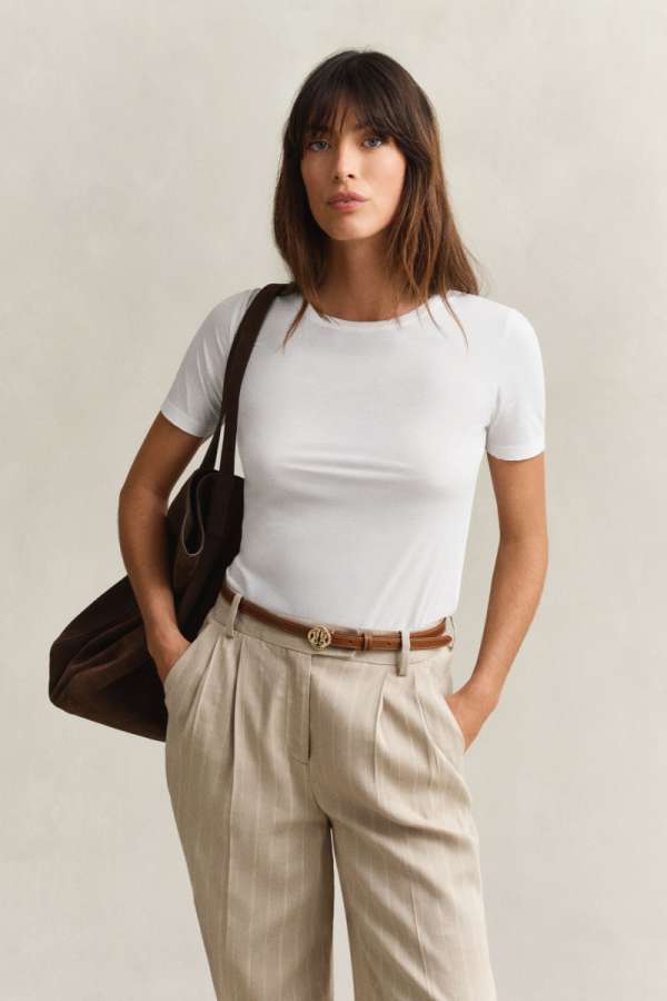 PÓLÓ GANT LIGHT COTTON SS T-SHIRT WHITE