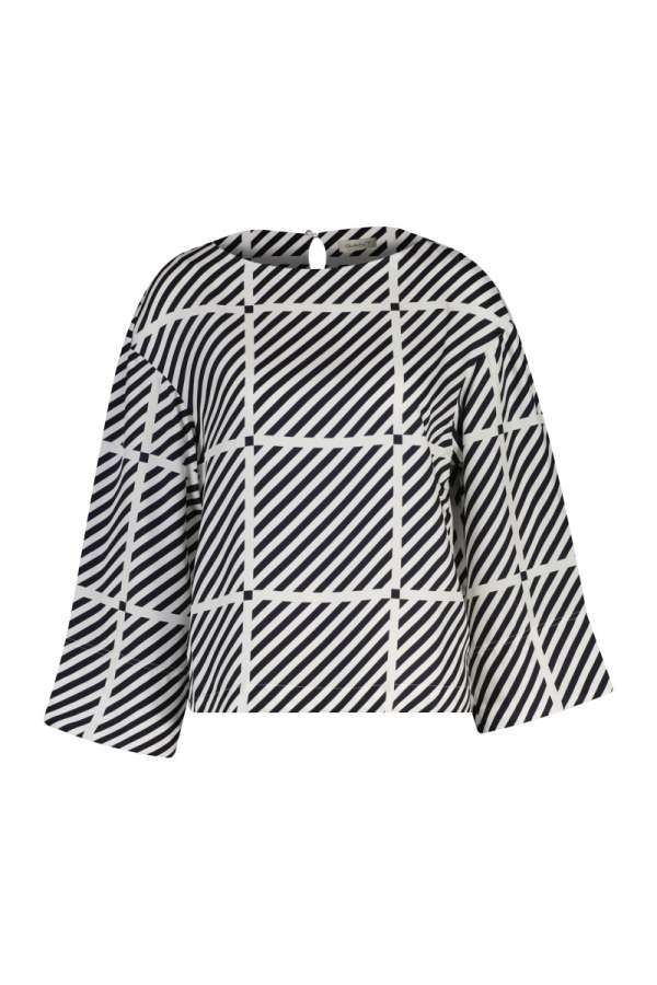 BLÚZ GANT FLUID PRINTED TWILL LS TOP MARINE