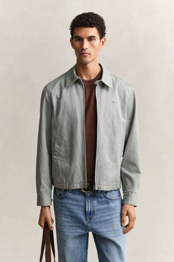 DZEKI GANT COTTON WINDCHEATER JACKET CERAMIC GREY