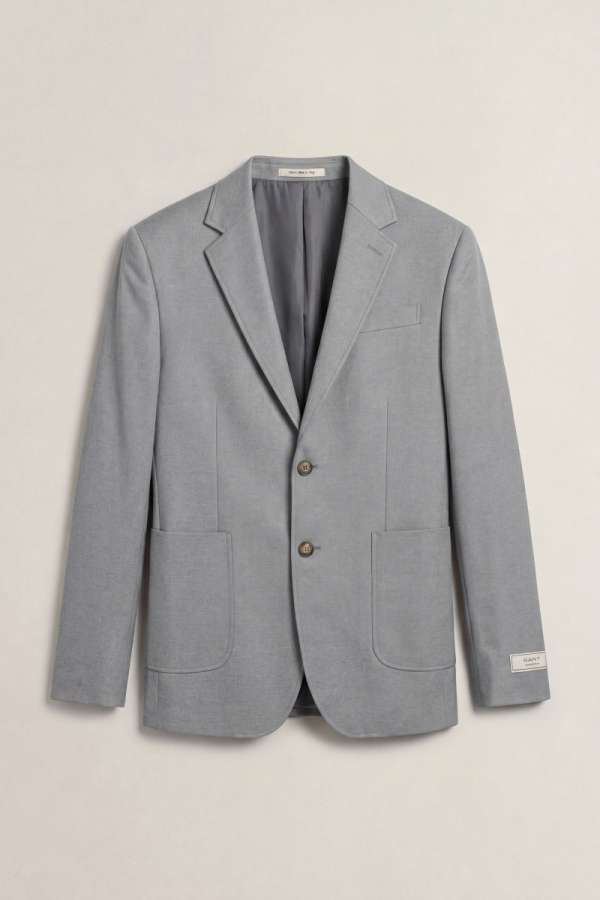 ZAKÓ GANT TWO-TONE JERSEY PIQUE BLAZER LIGHT PUTTY