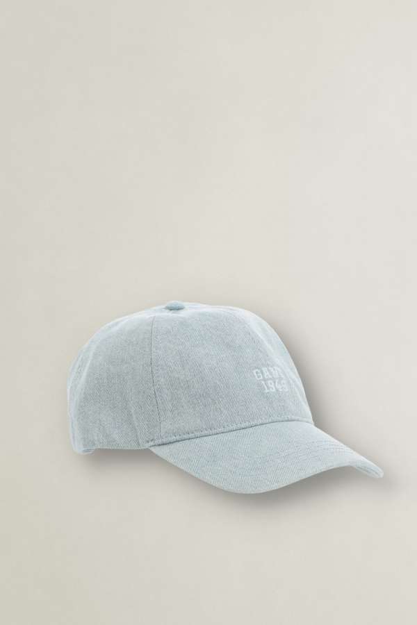 SAPKA GANT DENIM CAP LIGHT BLUE WORN IN