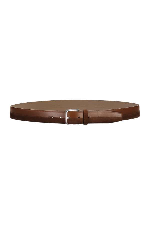 ÖV GANT LEATHER SUEDE MIXED BELT MAHOGANY BROWN
