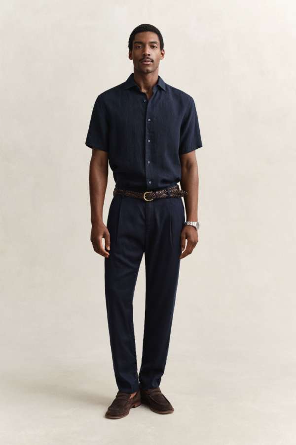 NADRÁG GANT REG LYOCELL PANTS EVENING BLUE