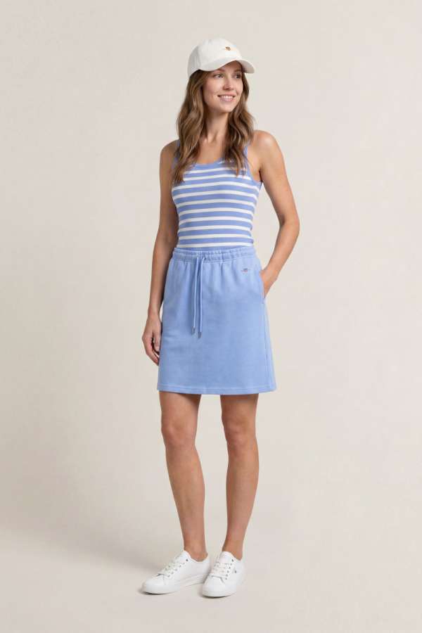MELEGÍTŐSZOKNYA GANT REG SHIELD JERSEY SKIRT PALACE BLUE