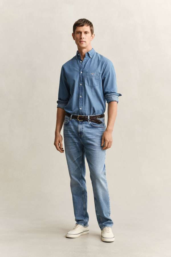 FARMER GANT REG JEANS SEMI LIGHT BLUE WORN IN
