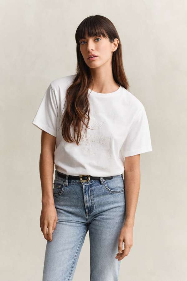 PÓLÓ GANT GRAPHIC SS T-SHIRT EGGSHELL