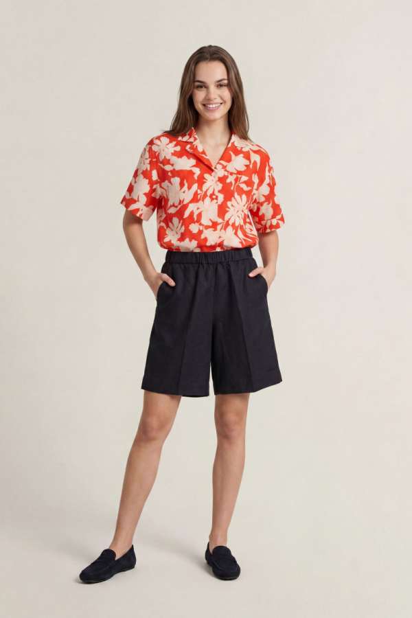 RÖVIDNADRÁG GANT LINEN BLEND PULL ON SHORTS BLACK