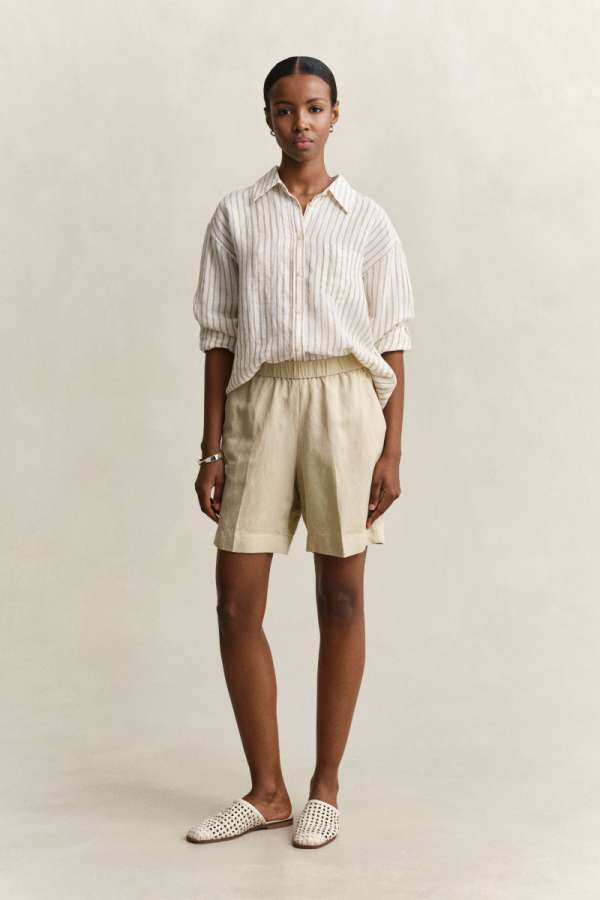 RÖVIDNADRÁG GANT LINEN BLEND PULL ON SHORTS OAT BEIGE
