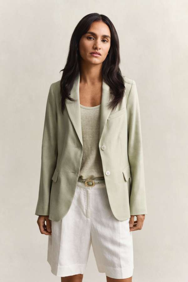 ZAKÓ GANT SLIM LINEN STRETCH BLAZER COUNTRY BEIGE