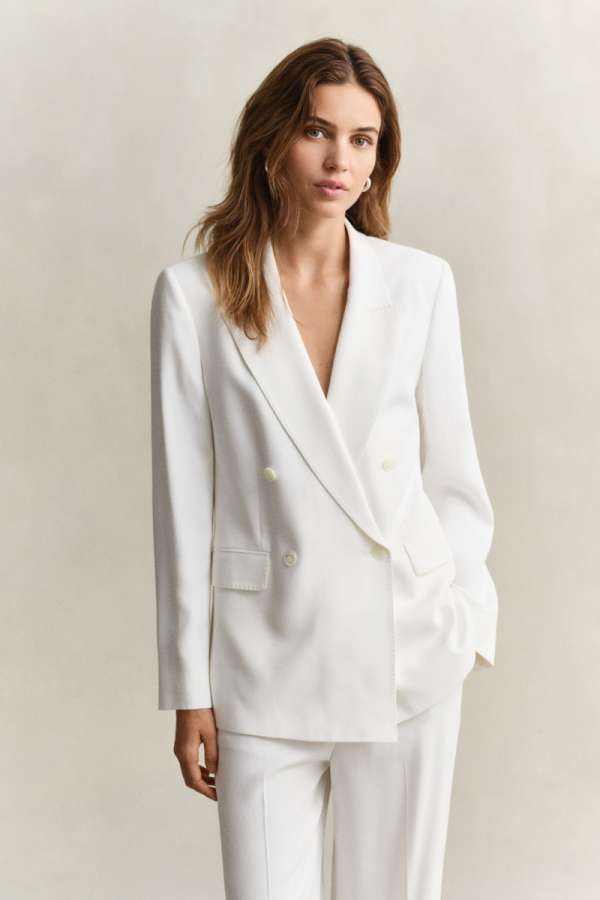 ZAKÓ GANT DB FLUID CREPE BLAZER WHITE