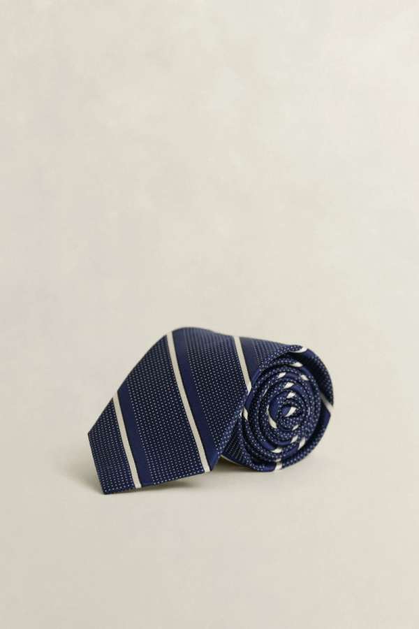NYAKKENDŐ GANT DOBBY STRIPED TIE MARINE