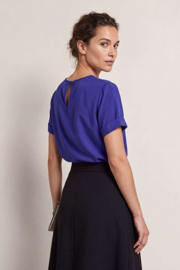 ING GANT HABOTAI SILK SS TOP RICH NAVY