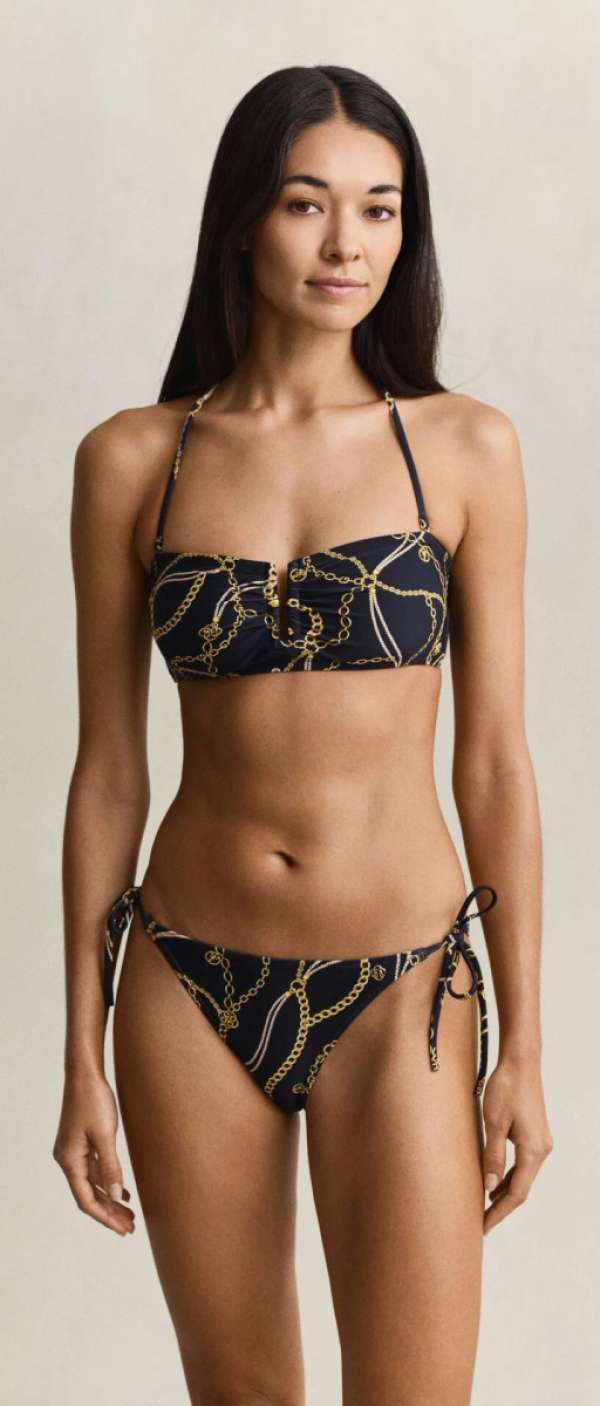 FÜRDŐRUHA GANT CHAIN PRINT BANDEAU EVENING BLUE