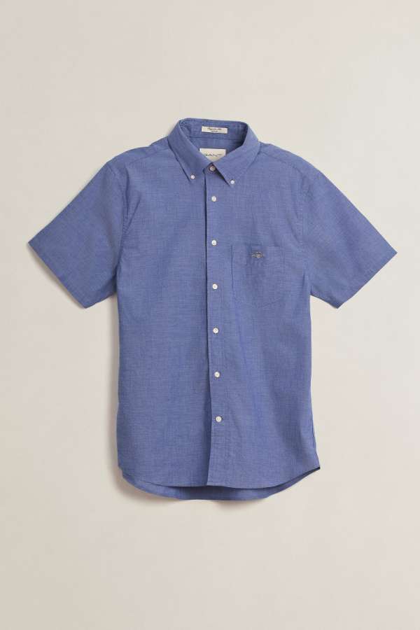 ING GANT REG CLASSIC POPLIN SS SHIRT COLLEGE BLUE
