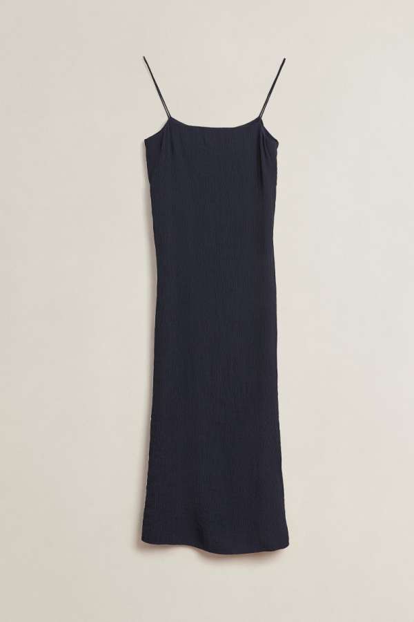 RUHA GANT CRINKLED STRAP MIDI DRESS EVENING BLUE