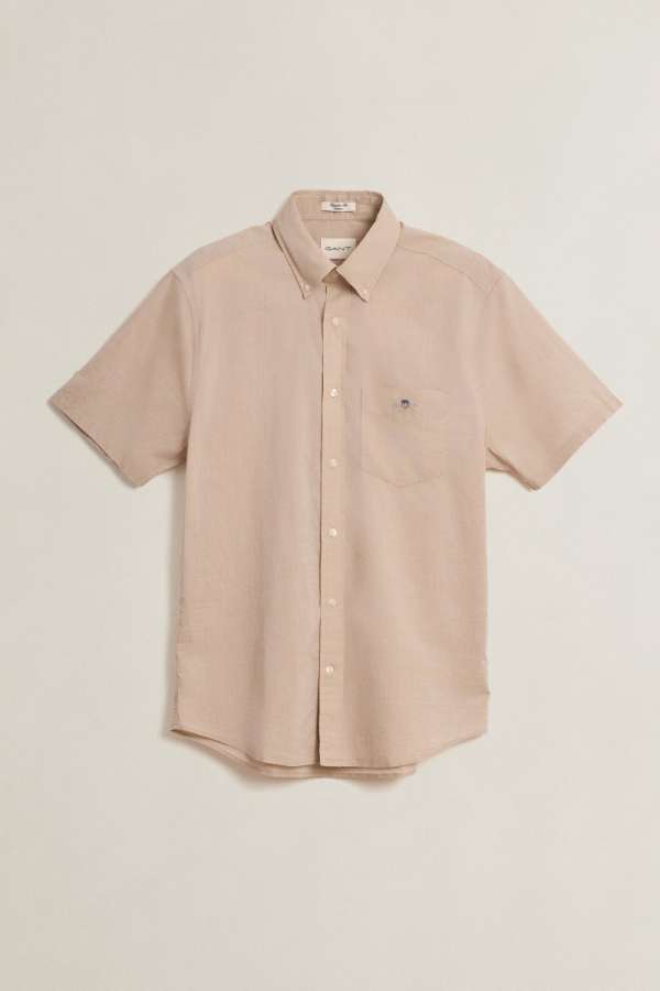ING GANT REG CLASSIC POPLIN SS SHIRT OAT BEIGE