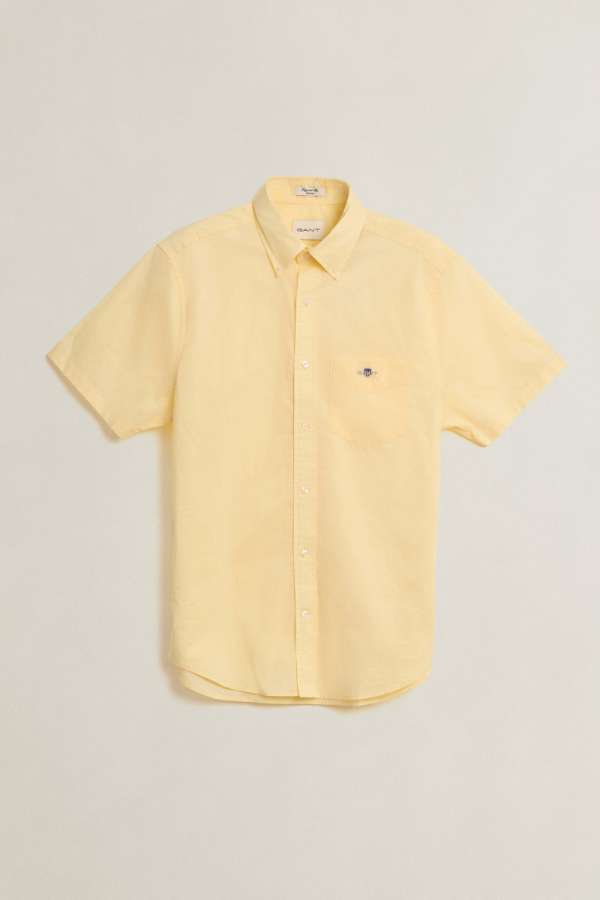 ING GANT REG CLASSIC POPLIN SS SHIRT VANILLA YELLOW