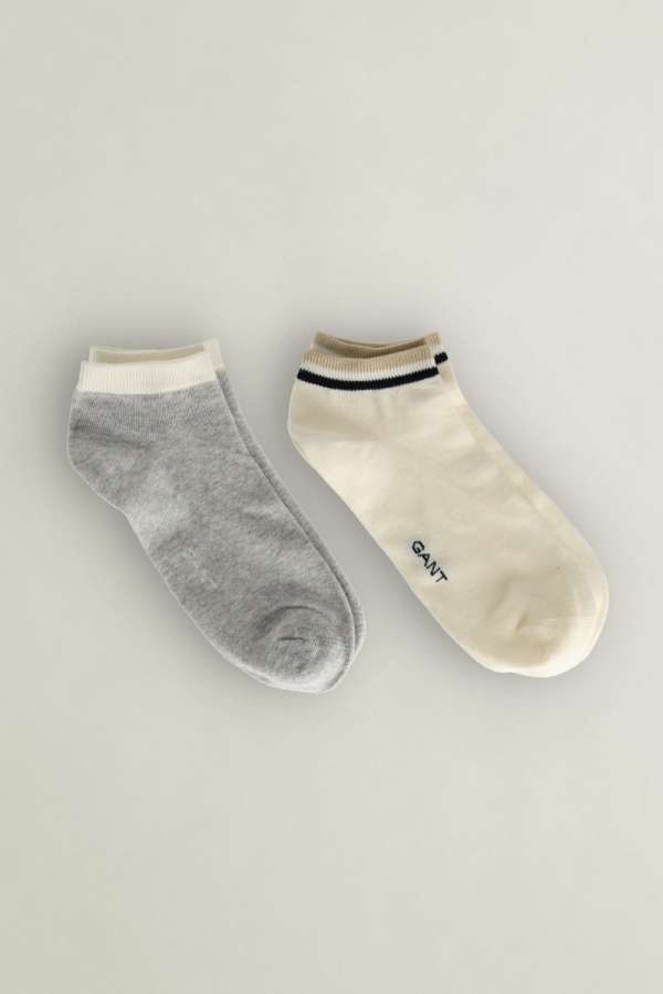 ZOKNI GANT ANKLE SOCKS 2-PACK LIGHT GREY MELANGE