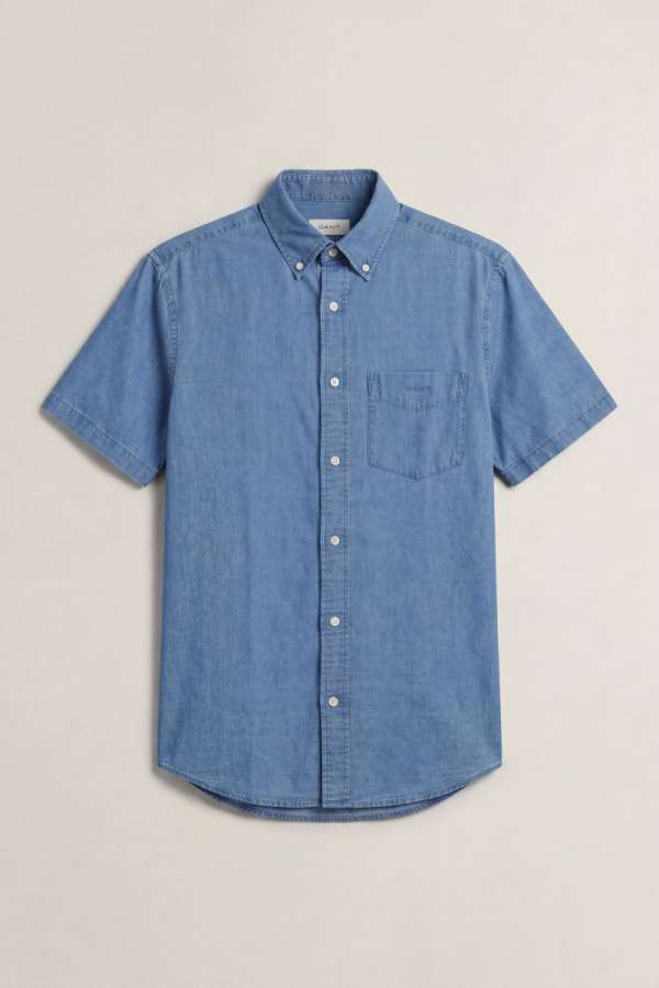 ING GANT REG COTTON/LINEN INDIGO  HIRT EMI LIGHT BLUE
