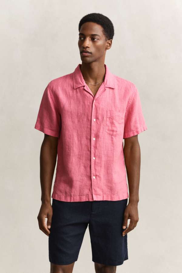 ING GANT REG GMNT DYED LINEN  CAMP HIRT ROE PINK