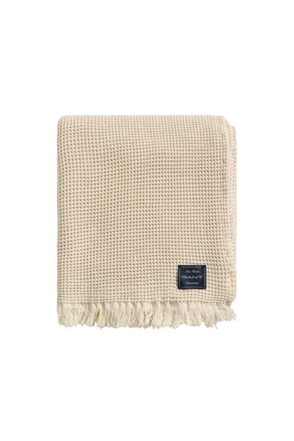 TAKARÓ GANT COTTON WAFFLE THROW 130X200 FADED BEIGE