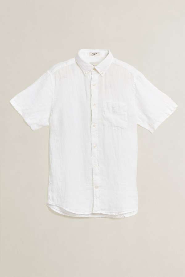 ING GANT REG GMNT DYED LINEN  HIRT WHITE