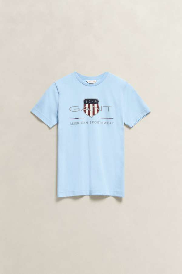 PÓLÓ GANT ARCHIVE SHIELD SS T-SHIRT SKY BLUE