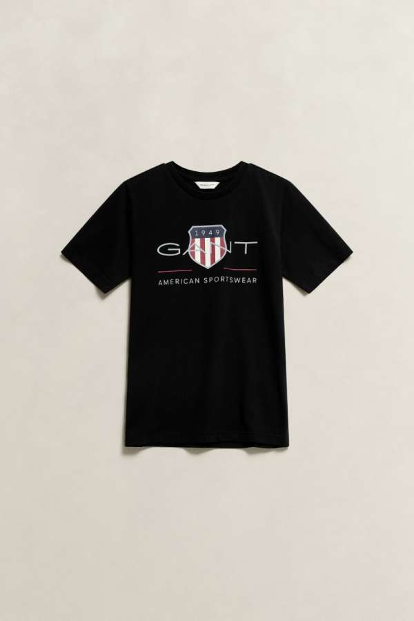 PÓLÓ GANT ARCHIVE SHIELD SS T-SHIRT BLACK