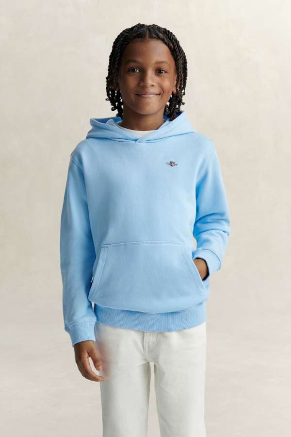 MELEGÍTŐFELSŐ GANT SHIELD HOODIE SKY BLUE