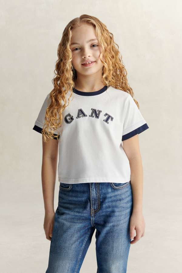PÓLÓ GANT COLLEGIATE BOXY TEE WHITE