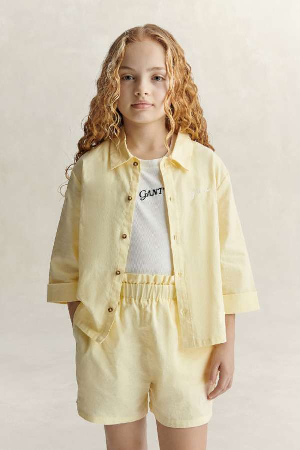 ING GANT RELAXED OVERSHIRT VANILLA YELLOW