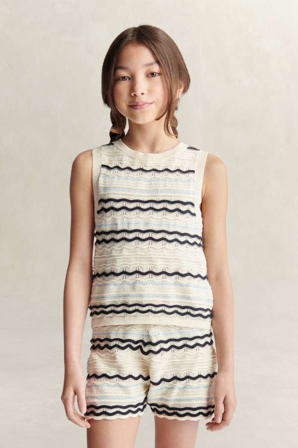 MELLÉNY GANT KNITTED VEST TOP CREAM