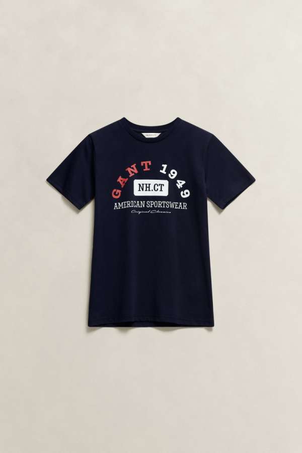 PÓLÓ GANT AMERICAN SPORTSWEAR GRAPHIC SS T-SHIRT EVENING BLUE