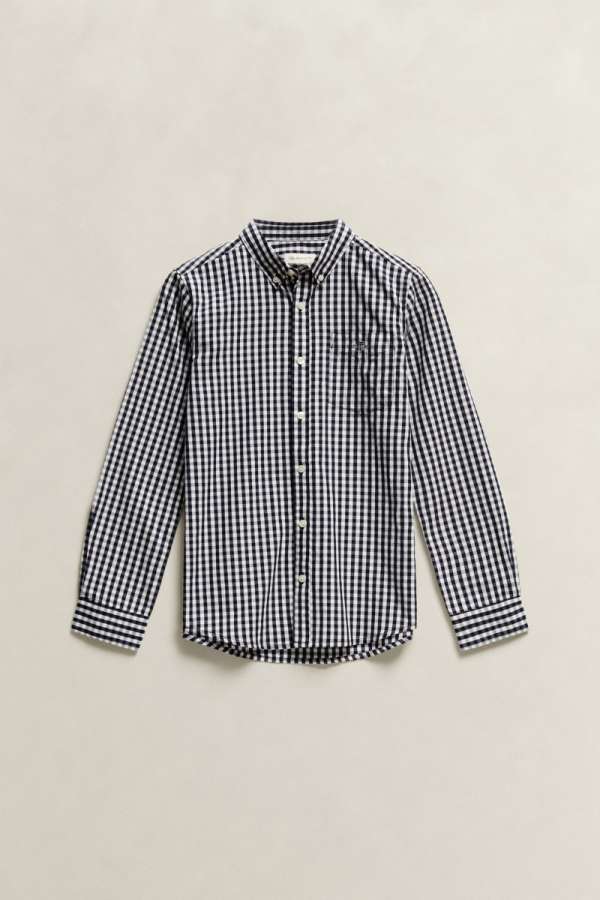 ING GANT SHIELD GINGHAM POPLIN SHIRT EVENING BLUE