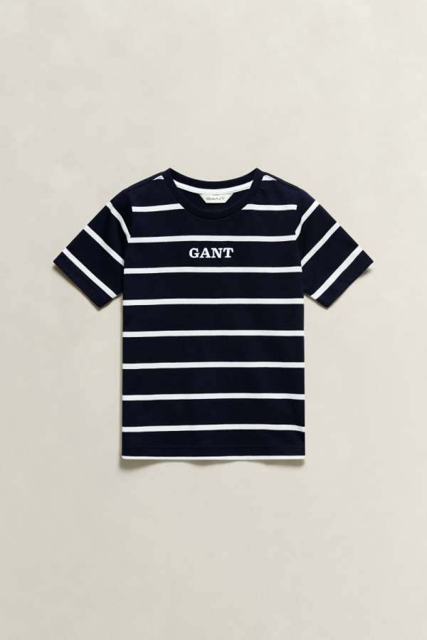 PÓLÓ GANT GRAPHIC STRIPE SS T-SHIRT EVENING BLUE