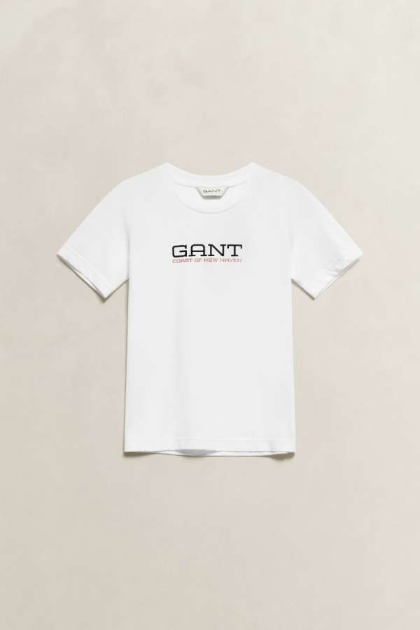 PÓLÓ GANT COASTAL GRAPHIC SS T-SHIRT WHITE