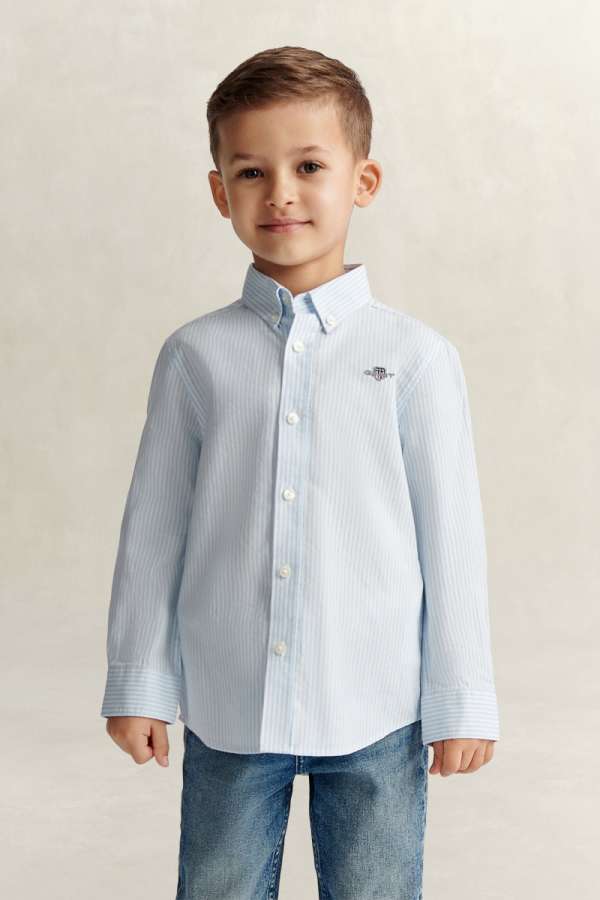 ING GANT SHIELD OXFORD STRIPE SHIRT SKY BLUE