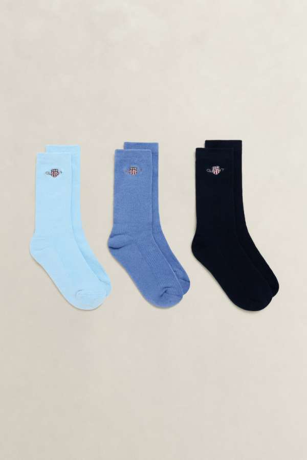ZOKNI GANT SHIELD 3 PACK SOCKS EVENING BLUE