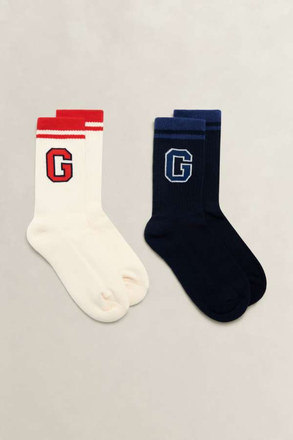 ZOKNI GANT 2 PACK TIPPED G SPORTS SOCK EVENING BLUE