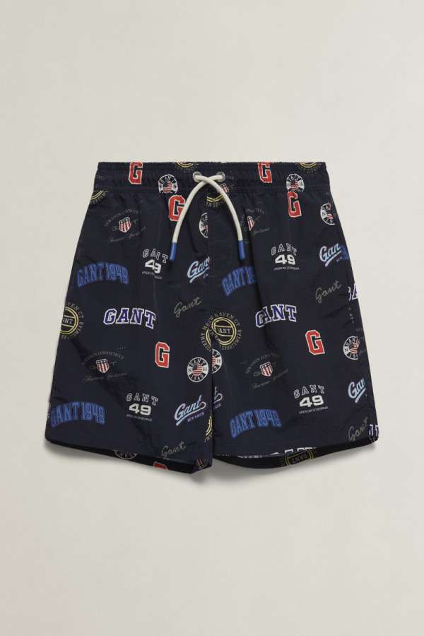 FÜRDŐRUHA GANT COLLEGIATE AOP SWIMSHORT EVENING BLUE