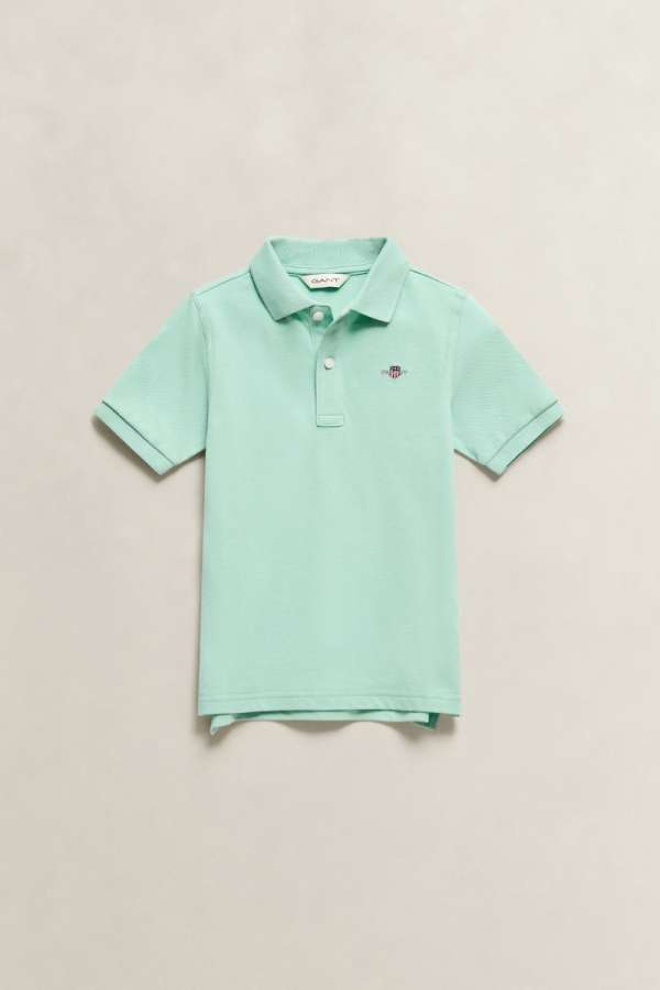 PÓLÓ GANT SHIELD PIQUE SS POLO SHIRT WASHED TURQUOISE