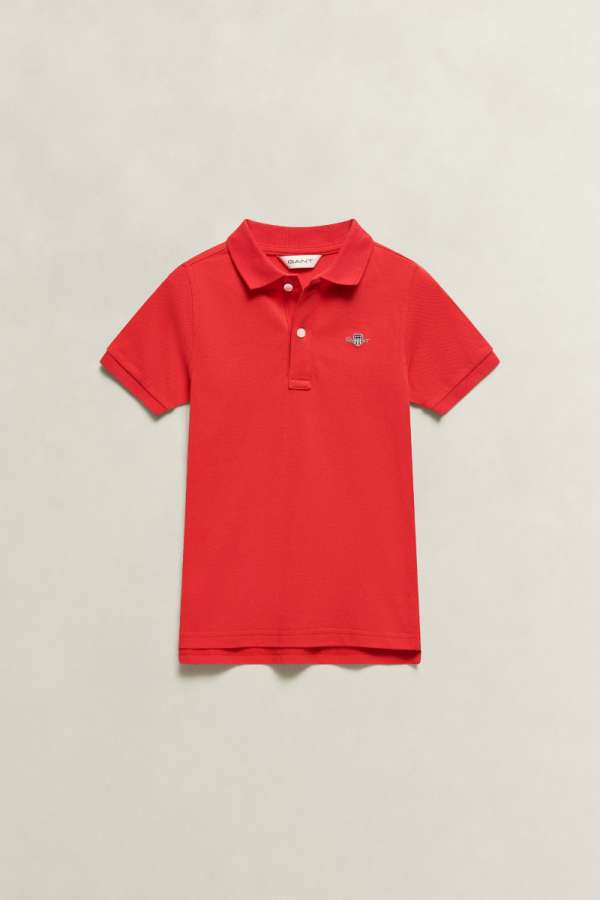PÓLÓ GANT SHIELD PIQUE SS POLO SHIRT ROSE RED