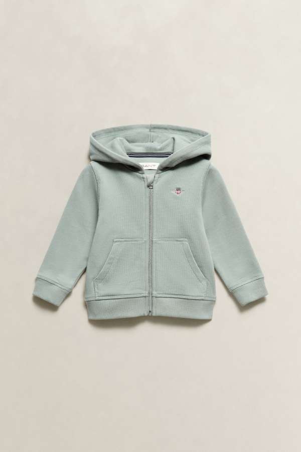 MELEGÍTŐFELSŐ GANT SHIELD FULL ZIP HOODIE CERAMIC GREY