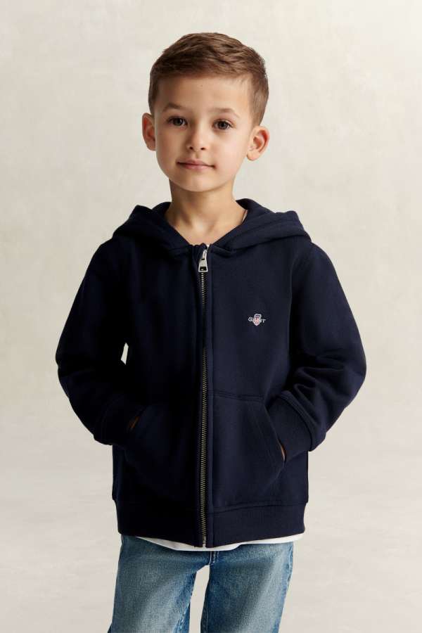 MELEGÍTŐFELSŐ GANT SHIELD FULL ZIP HOODIE EVENING BLUE